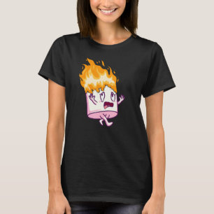Marshmallow in Flammen S'mores Camping Lagerfeuer  T-Shirt