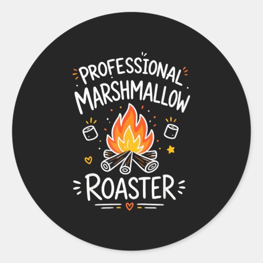 Marshmallow-Lagerfeuer S'mores Runder Aufkleber (Vorderseite)