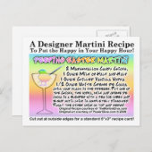 Marshmallow Martini Rezept Postkarte (Vorne/Hinten)