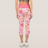 Marshmallow Schokoladenraucher vom Campfire rosa Capri Leggings (Rückseite)