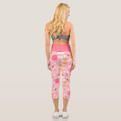Marshmallow Schokoladenraucher vom Campfire rosa Capri Leggings (Rückseite)