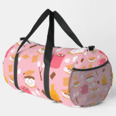 Marshmallow Schokoladenraucher vom Campfire rosa Duffle Bag (Rechte Ecke)