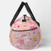 Marshmallow Schokoladenraucher vom Campfire rosa Duffle Bag (Rechts)