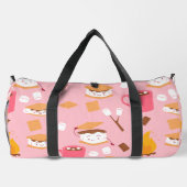 Marshmallow Schokoladenraucher vom Campfire rosa Duffle Bag (Rückseite)