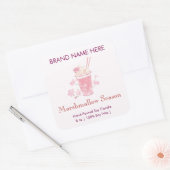 Marshmallow Season  | Pink Candle Labels Quadratischer Aufkleber (Umschlag)