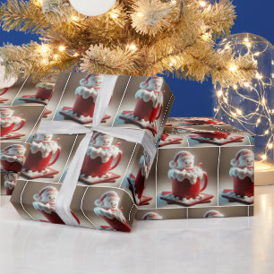 Marshmallow Snowman in heißer Schokolade Geschenkpapier