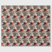 Marshmallow Snowman in heißer Schokolade Geschenkpapier (Flach)