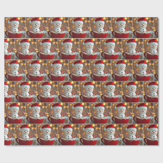 Marshmallow Snowman in heißer Schokolade Geschenkpapier (Flach)