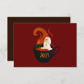 Marshmallow Snowman in Hot Cocoa Save The Date (Vorne/Hinten)