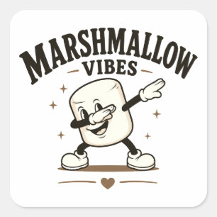 Marshmallow Stimmung Quadratischer Aufkleber