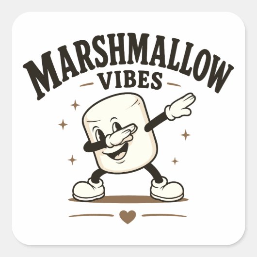 Marshmallow Stimmung Quadratischer Aufkleber (Vorderseite)