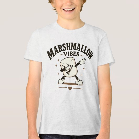 Marshmallow Stimmung Tri-Blend Shirt (Vorderseite)