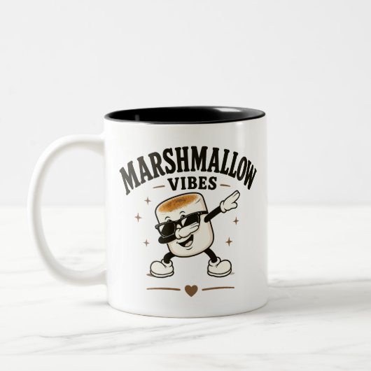 Marshmallow Stimmung Zweifarbige Tasse (Links)