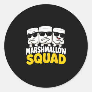 Marshmallow-Team Lagerfeuer S'mores Runder Aufkleber