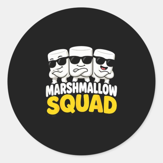 Marshmallow-Team Lagerfeuer S'mores  Runder Aufkleber (Vorderseite)
