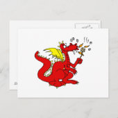 Marshmallow Toasting Dragon Postkarte (Vorne/Hinten)