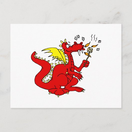 Marshmallow Toasting Dragon Postkarte (Vorderseite)
