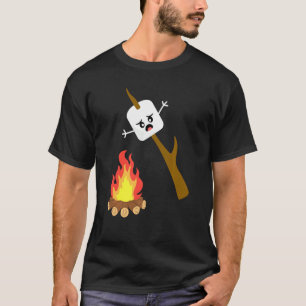 Marshmallow Womenmen Camping Campfire T-Shirt