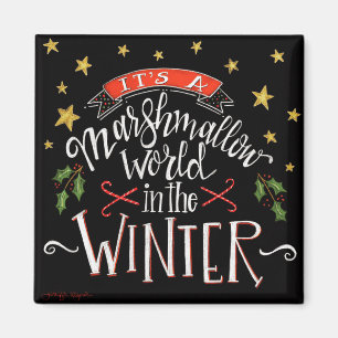 Marshmallow World Fun Festival Chalkboard Magnet