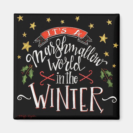 Marshmallow World Fun Festival Chalkboard Magnet (Vorne)