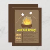 Marshmallows Bonfire Geburtstagsparty Einladungen (Vorne/Hinten)