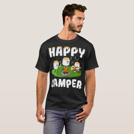 Marshmallows Happy Camper T-Shirt (Vorne ganz)