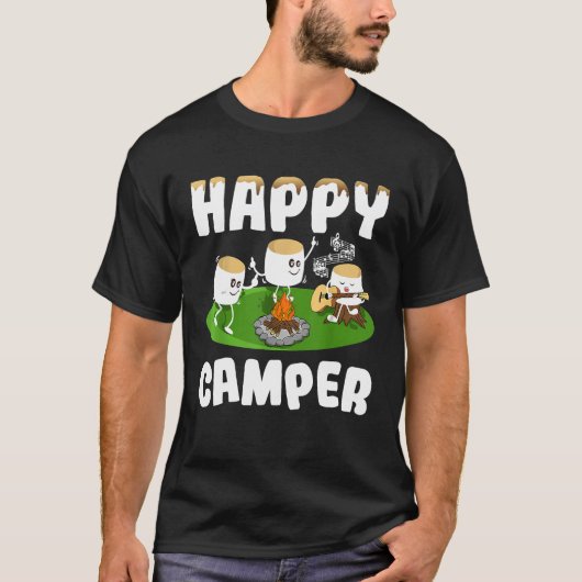 Marshmallows Happy Camper T - Shirt RV Life Campin (Vorderseite)