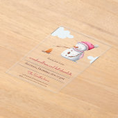 Marshmallows Hot Chocolate Snowman Holiday Acryleinladungen (Ablage )