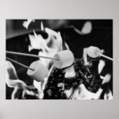 Marshmallows Roasting Over Campfire Flames Poster (Vorne)