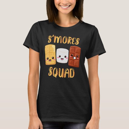 Marshmallows Smores Squad Camping Campfir T-Shirt (Vorderseite)