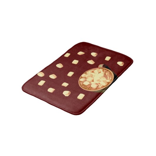 Marshmallows und heiße Schokolade Badematte (Schrägansicht)