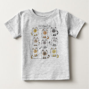 MARSHmeowLOWS Whimsical Wordplay Cat Marshmallows Baby T-shirt