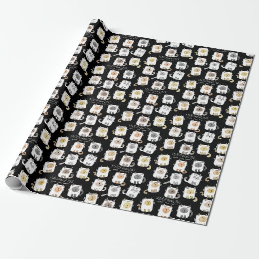 MARSHmeowLOWS Whimsical Wordplay Cat Marshmallows Geschenkpapier (Ungerollt)