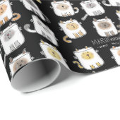MARSHmeowLOWS Whimsical Wordplay Cat Marshmallows Geschenkpapier (Rolleneckpunkt)