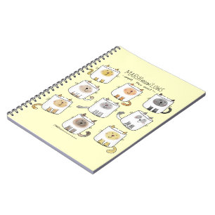 MARSHmeowLOWS Whimsical Wordplay Cat Marshmallows Notizblock