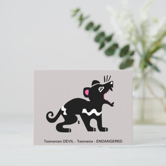 Marsupial - Tasmanian DEVIL - Aussie Wildlife Postkarte (Stehend Vorderseite)