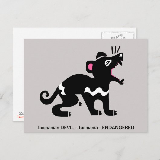 Marsupial - Tasmanian DEVIL - Aussie Wildlife Postkarte (Vorne/Hinten)