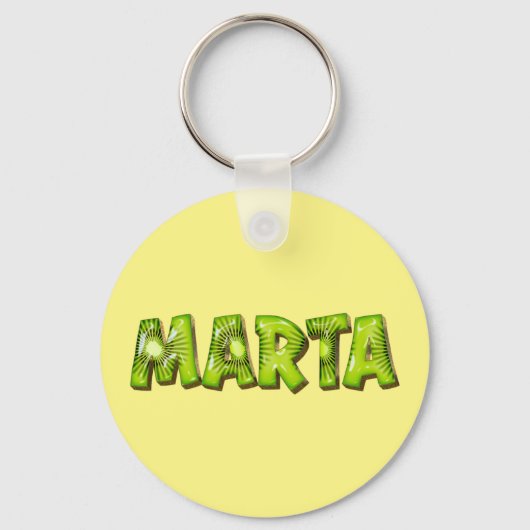 Marta Name Kiwi Design Schlüsselanhänger (Vorderseite)