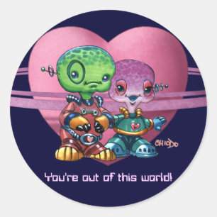 Marteenie Valentinsgruß-Aufkleber Runder Aufkleber