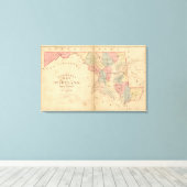 Martenets Karte von Maryland, Atlas Edition Leinwanddruck (Insitu (Holzboden))