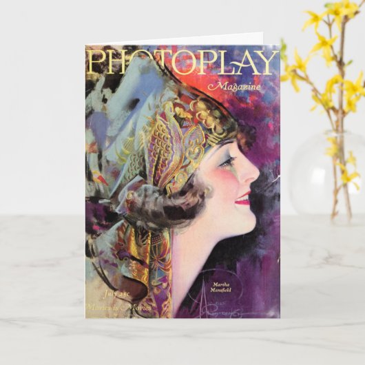 Martha Mansfield, Photoplay im Juli 1920 Karte (Gelbe Blume)