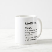 Martha Name, Bearbeitbarer Name, Benutzerdefiniert Kaffeetasse (VorderseiteRechts)