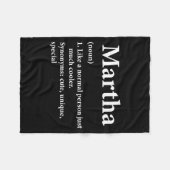 Martha Name Definition Funny D Fleecedecke (Vorderseite (Horizontal))