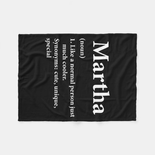 Martha Name Definition Funny D Fleecedecke (Vorderseite (Horizontal))