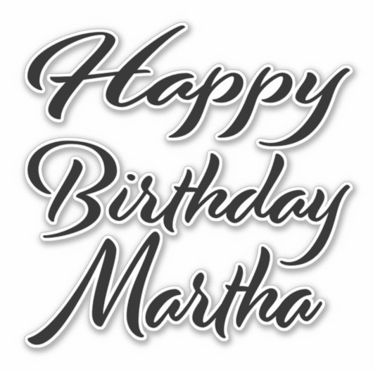 Martha Name Vorname black Sticker Geburtstag (Vorderseite)