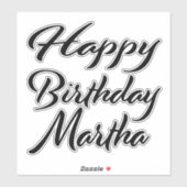 Martha Name Vorname black Sticker Geburtstag (Blatt)