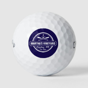 Martha’s Vineyard, MA Stadt, Name, nautischer Anke Golfball