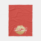 Martha Sweeney Gold Lips Fleece Blanket (Vorderseite)