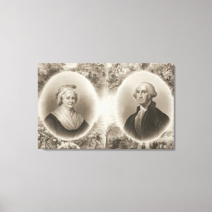 Martha und George Washington 1876 Leinwanddruck