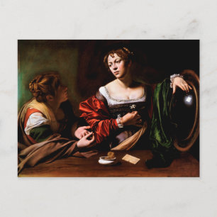 Martha und Mary Magdalene von Caravaggio (c 1598) Postkarte